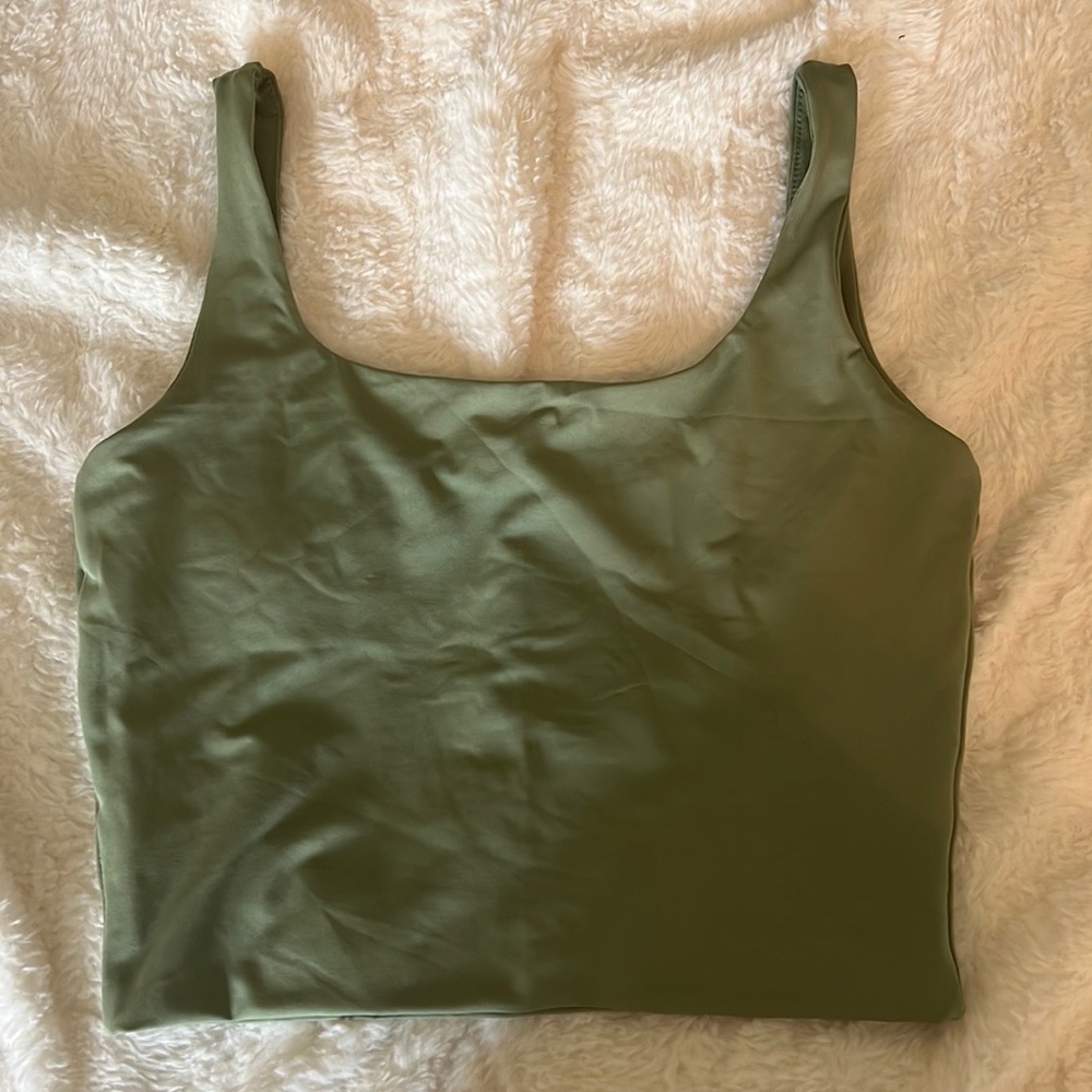 Army green Cropped tank